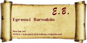 Egressi Barnabás névjegykártya